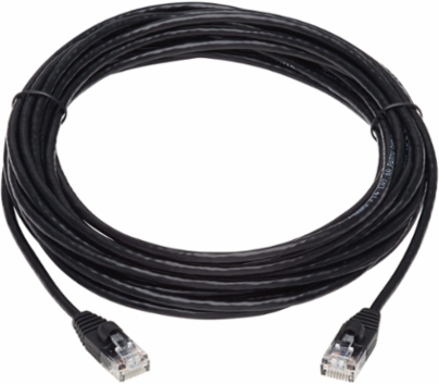 Slim Cat6a 10G Ethernet Cable, 25 ft, UTP, Snagless, Black