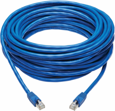 Cat6a 10G-Certified Snagless Ethernet Cable, PoE, 50 Ft, CMR-LP, Blue