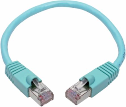 Cat6a Snagless Shielded Ethernet Cable, 10Gbps, STP, 1 ft., Aqua