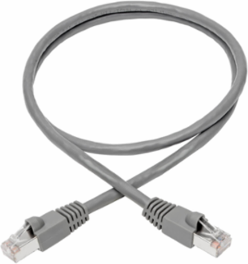 Cat6a 10G-Certified Snagless STP Ethernet Cable, 3 ft, Gray, 10 Gbps
