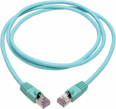 Cat6a 10G Certified Snagless Shielded STP Ethernet Cable, 5 ft., Aqua