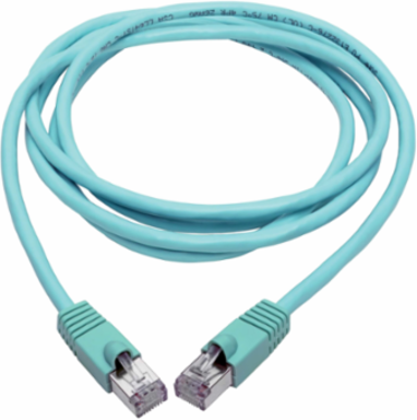 Cat6a Ethernet Cable, 10G-Certified STP, 7 ft., Aqua, Snagless