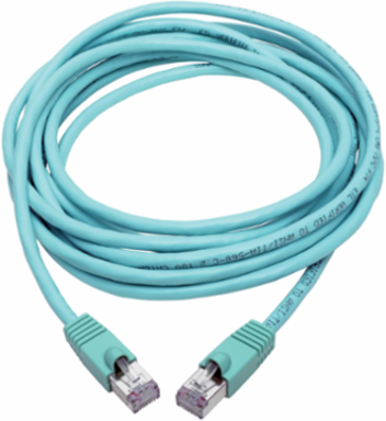Cat6a Snagless Shielded STP Ethernet Cable, 14 ft, 10Gbps, Aqua