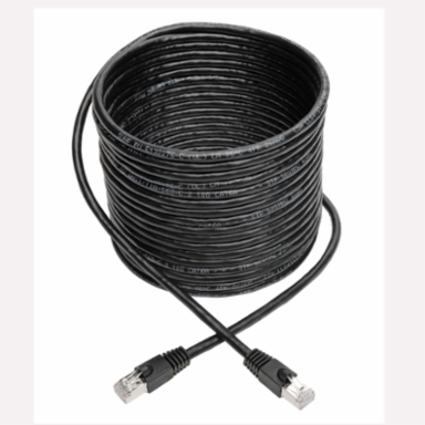 Cat6a 10G Ethernet Cable, Snagless STP, RJ45, 30 ft., PoE, Black