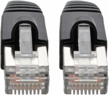 Cat6a 10G Ethernet Cable, Snagless STP, RJ45, 30 ft., PoE, Black
