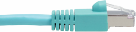Cat6a 10G-Certified Shielded STP Ethernet Cable, 35 ft., Aqua, 10 Gbps
