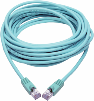 Cat6a 10G-Certified Shielded STP Ethernet Cable, 35 ft., Aqua, 10 Gbps