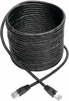 Cat6a 10G-Certified Snagless Shielded Ethernet Cable, 35 ft, Black, PoE