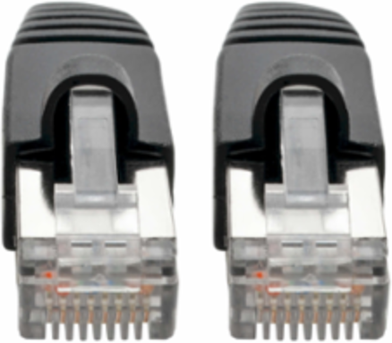Cat6a 10G-Certified Snagless Shielded Ethernet Cable, 35 ft, Black, PoE