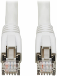 Ethernet Patch Cable, Cat8, S/FTP Shielded, 25G/40G, PoE++, RJ45 M/M, White, 60 ft