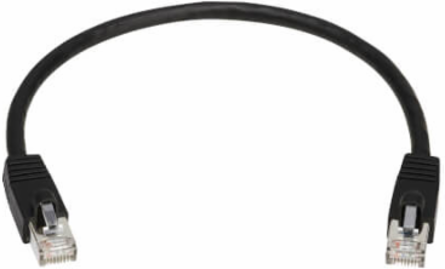 Ethernet Patch Cable, Cat8, SSTP Shielded, 40G, PoE+, RJ45 M/M, Black, 1 ft