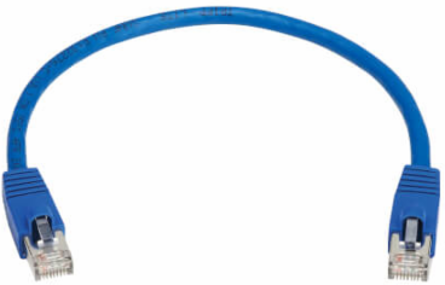 Ethernet Patch Cable, Cat8, SSTP Shielded, 40G, PoE+, RJ45 M/M, Blue, 1 ft