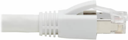 Ethernet Patch Cable, Cat8, SSTP Shielded, 40G, PoE+, RJ45 M/M, White, 1 ft