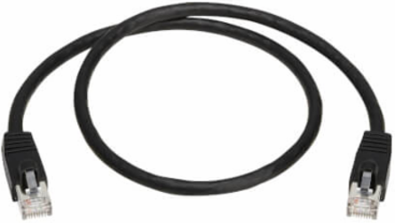 Ethernet Patch Cable, Cat8, SSTP Shielded, 40G, PoE+, RJ45 M/M, Black, 2 ft