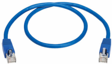 Ethernet Patch Cable, Cat8, SSTP Shielded, 40G, PoE+, RJ45 M/M, Blue, 2 ft
