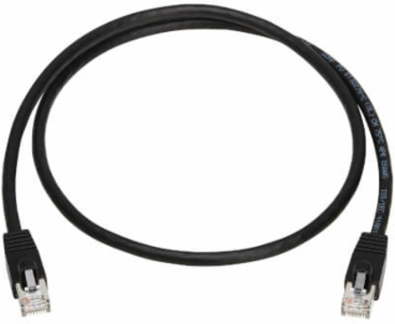 Ethernet Patch Cable, Cat8, SSTP Shielded, 40G, PoE+, RJ45 M/M, Black, 3 ft