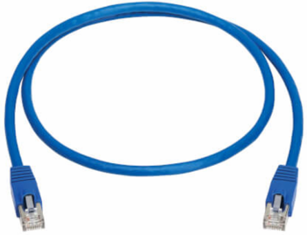 Ethernet Patch Cable, Cat8, SSTP Shielded, 40G, PoE+, RJ45 M/M, Blue, 3 ft
