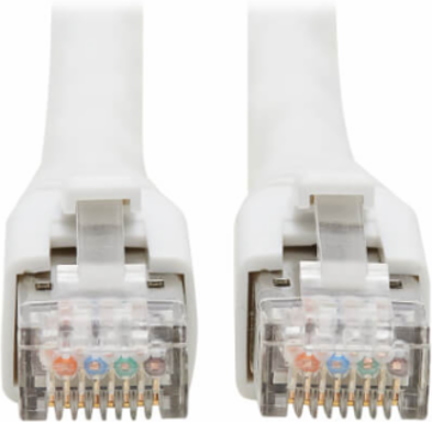 Ethernet Patch Cable, Cat8, SSTP Shielded, 40G, PoE+, RJ45 M/M, White, 3 ft