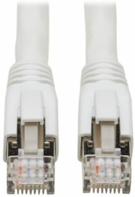 Ethernet Patch Cable, Cat8, SSTP Shielded, 40G, PoE+, RJ45 M/M, White, 3 ft