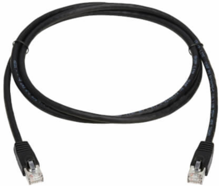Ethernet Patch Cable, Cat8, SSTP Shielded, 40G, PoE+, RJ45 M/M, Black, 5 ft