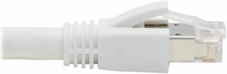 Ethernet Patch Cable, Cat8, SSTP Shielded, 40G, PoE+, RJ45 M/M, White, 5 ft