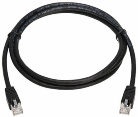 Ethernet Patch Cable, Cat8, SSTP Shielded, 40G, PoE+, RJ45 M/M, Black, 6 ft