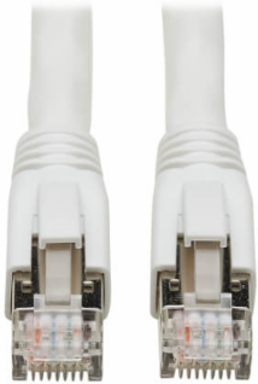 Ethernet Patch Cable, Cat8, SSTP Shielded, 40G, PoE+, RJ45 M/M, White, 6 ft