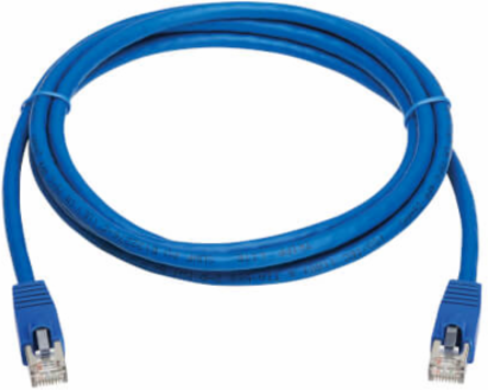 Ethernet Patch Cable, Cat8, SSTP Shielded, 40G, PoE+, RJ45 M/M, Blue, 7 ft