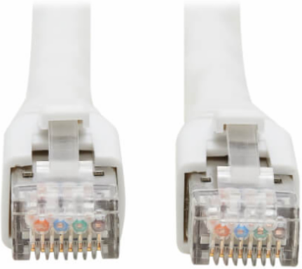 Ethernet Patch Cable, Cat8, SSTP Shielded, 40G, PoE+, RJ45 M/M, White, 7 ft