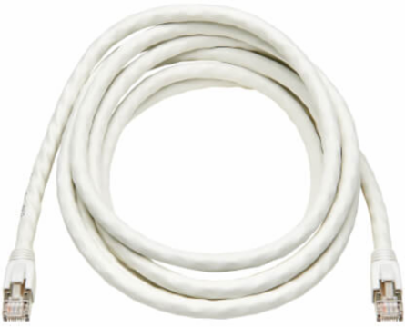 Ethernet Cable, Cat8 40G Snagless SSTP, RJ45 M/M, PoE+, White, 12 ft