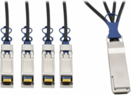 QSFP+ to 10 GbE SFP+ DAC Breakout Cable, 1 m (3 ft.), 40Gbps, MSA Compliant