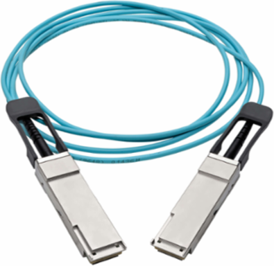 QSFP+ to QSFP+ Active Optical Cable, 40Gb, Aqua, 3 Meter, Multimode