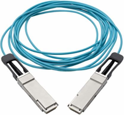 QSFP+ to QSFP+ Active Optical Cable, 40Gb, 5 Meter, Aqua