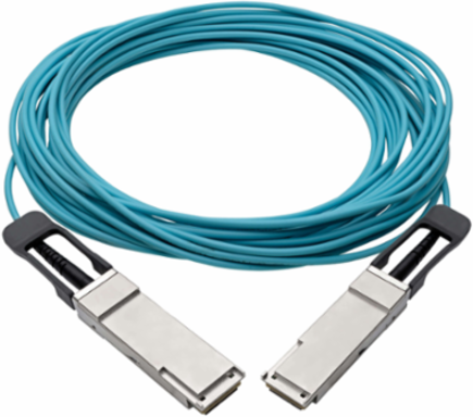 QSFP+ to QSFP+ Active Optical Cable, 40Gb, Aqua, 10 m (32.8 ft.)