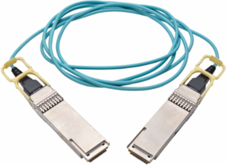 QSFP28 Active Optical Cable 100GbE, M/M, Aqua, 1 m (3 ft.)