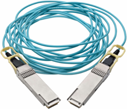 QSFP28 to QSFP28 Active Optical Cable, 100GbE, 5 m (16.4 ft.), Aqua
