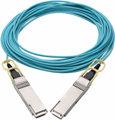 QSFP28 to QSFP28 Active Optical Cable, 100GbE, Aqua, 15 Meter