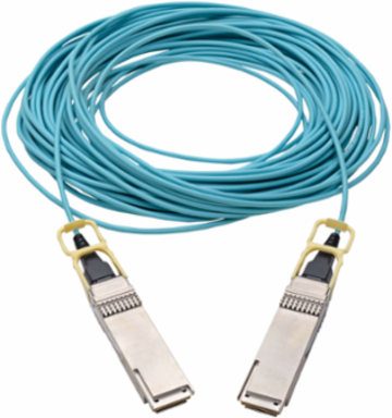 QSFP28 to QSFP28 Active Optical Cable - 100GbE, Aqua, 20 Meter Length