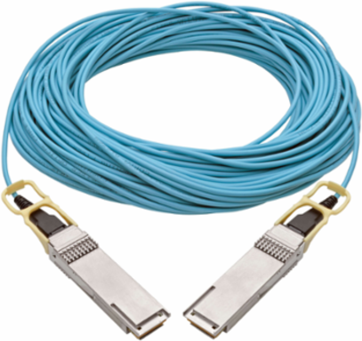 QSFP28 to QSFP28 Active Optical Cable, 100GbE, 30 Meter, Aqua