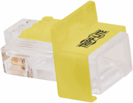 Universal RJ45 Plug Locks 10 Pack, Yellow, Color-Coded for Quick Identification