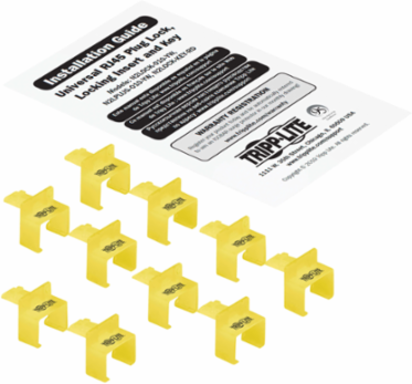 Universal RJ45 Plug Locks 10 Pack, Yellow, Color-Coded for Quick Identification