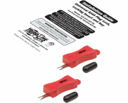 Security Keys for RJ45 Plug Locks and Inserts, Red, 2 Pack