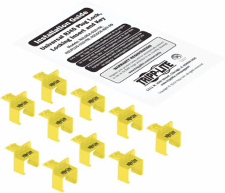 Universal RJ45 Locking Inserts 10 Pack, Yellow Color-Coded for Easy Identification