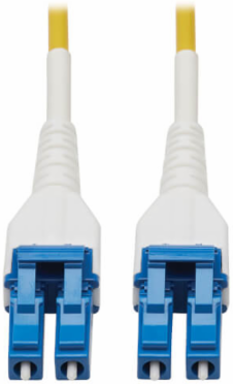 Armored Fiber Optic Cable, 100G Duplex Singlemode 9/125 OS2, LC/LC, LSZH, Yellow, 100 m