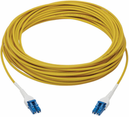 Armored Fiber Optic Cable, 100G Duplex Singlemode 9/125 OS2, LC/LC, LSZH, Yellow, 30 m