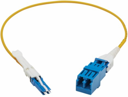 400G Duplex Singlemode 9/125 OS2 Fiber Optic Cable Adapter, CS-UPC/LC-UPC, M/F, LSZH, Yellow, 1 ft