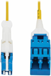 400G Duplex Singlemode 9/125 OS2 Fiber Optic Cable Adapter, CS-UPC/LC-UPC, M/F, LSZH, Yellow, 1 ft