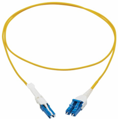 400G Duplex Singlemode 9/125 OS2 Fiber Optic Cable, CS-UPC/LC-UPC, LSZH, Yellow, 1 m
