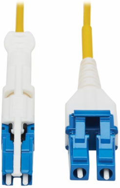 400G Duplex Singlemode 9/125 OS2 Fiber Optic Cable, CS-UPC/LC-UPC, LSZH, Yellow, 1 m