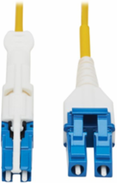 400G Duplex Singlemode 9/125 OS2 Fiber Optic Cable, CS-UPC/LC-UPC, LSZH, Yellow, 1 m
